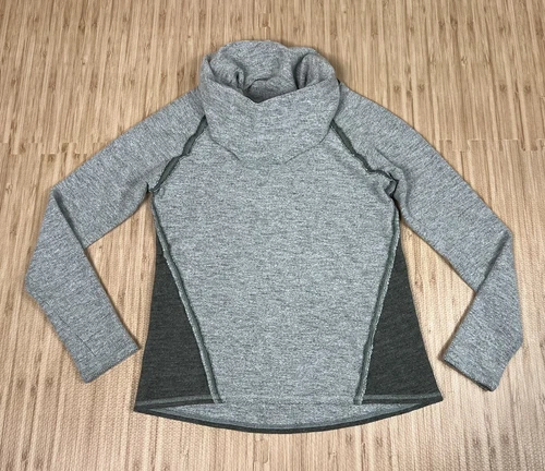 Kuhl Sweater Womens Small Nova Wool Blend Pullover Cowl Neck NICE Green Gray