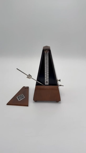 Vintage Wittner Metronome WORKS Made in Germany Wind Up Wood Grain Pyramid ๐ - Video 1 of 1