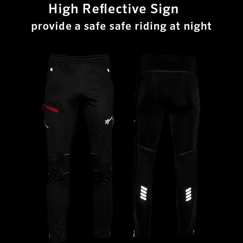 ROCKBROS Men Winter Warm Sweatpants Casual Sports Fleece Lined Cycling Pants - Image 3 of 4