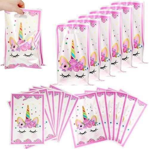 Unicorn Plastic Bags Party Favours Loot Bag Treat for Girls Birthday