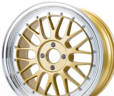 Pack 4 Neue Felgen 17'' 4x100 Für VW Golf 1, 2, 3 Look BBS Version Gold OR