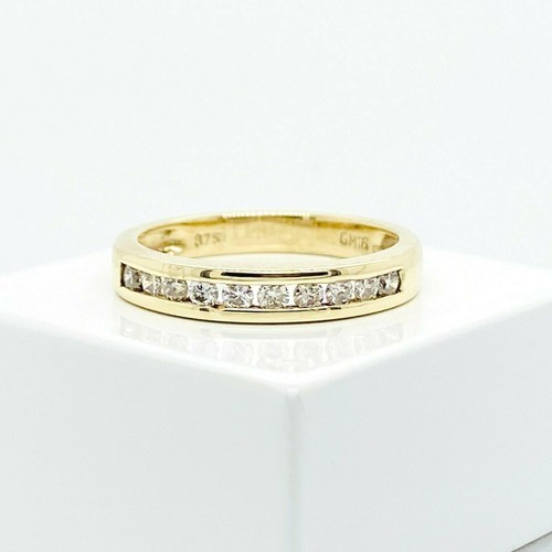 Ladies 9ct Yellow Gold RBC Diamond Channel Set Ring 0.25ct tdw Preloved ...