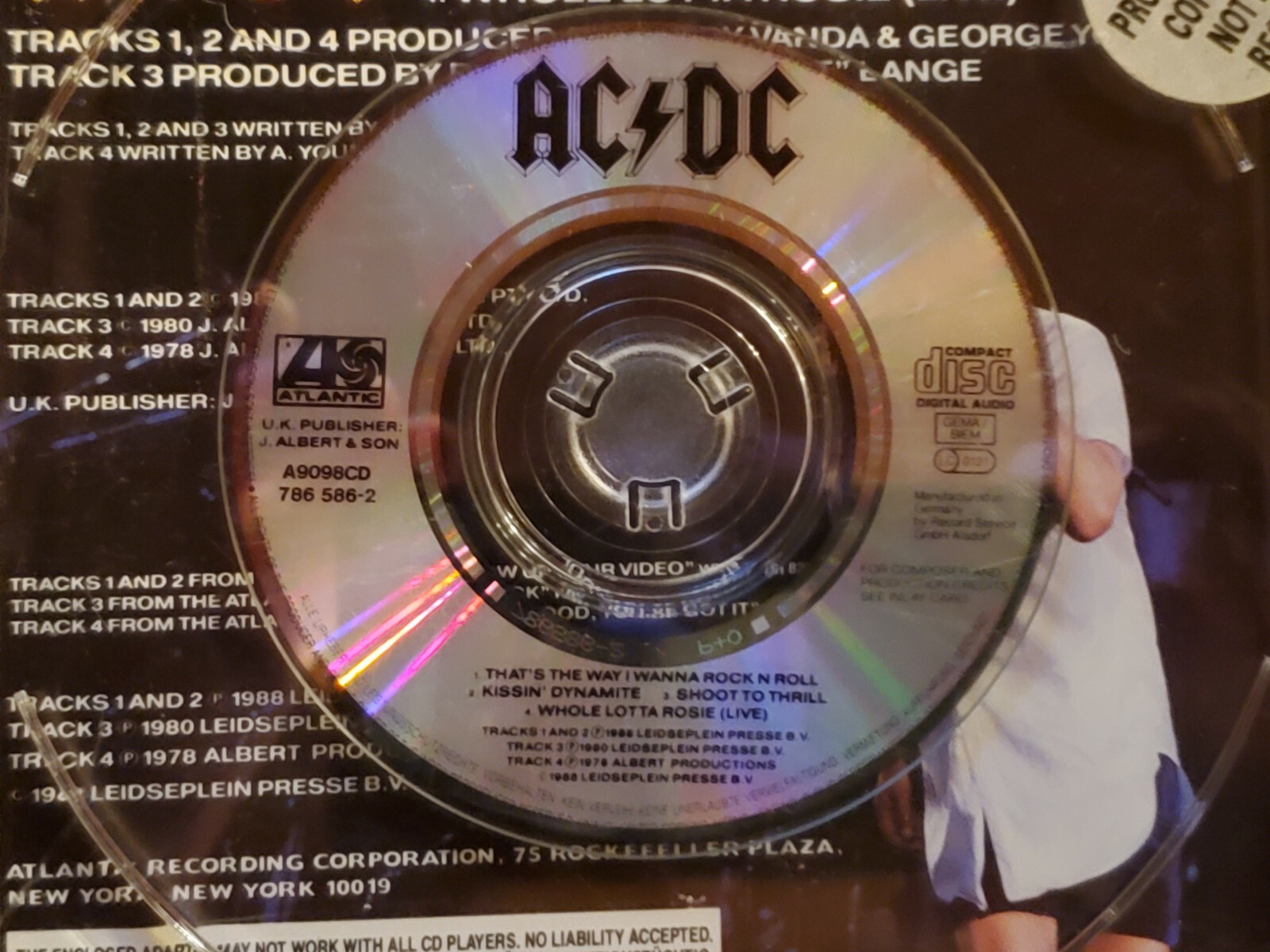 AC/DC RARE 3 Inch CD That's The Way I Wanna Rock N Roll | eBay