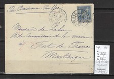 Lettre de Granville pour la MARTINIQUE au tarif Militaire de 15 centimes - 1891