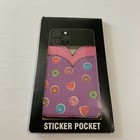 No Boundaries Cell Phone Sticker Pocket Credit Card Holder Donuts Hearts Purple