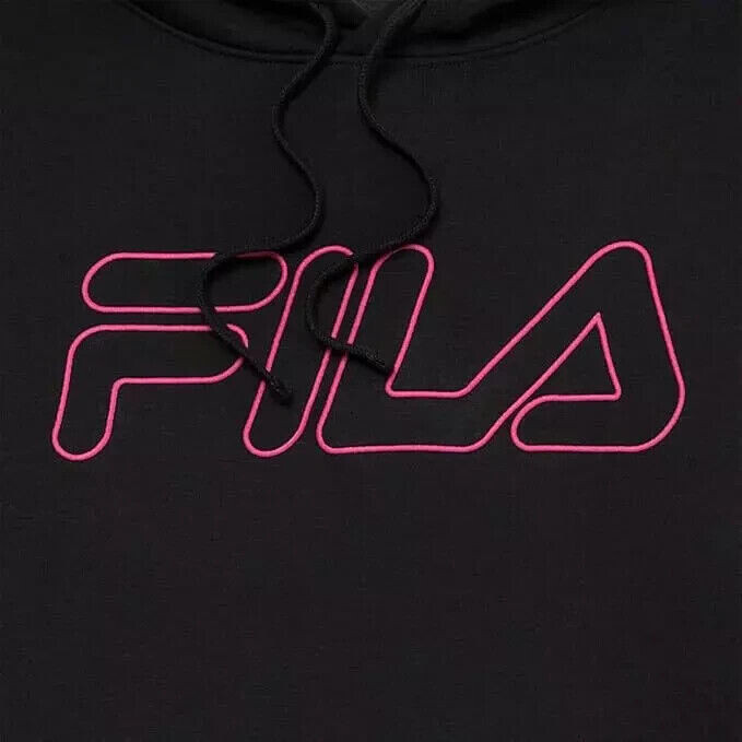 NUOVO FILA Pullover donna peso medio pile logo felpa con cappuccio (Meduim)