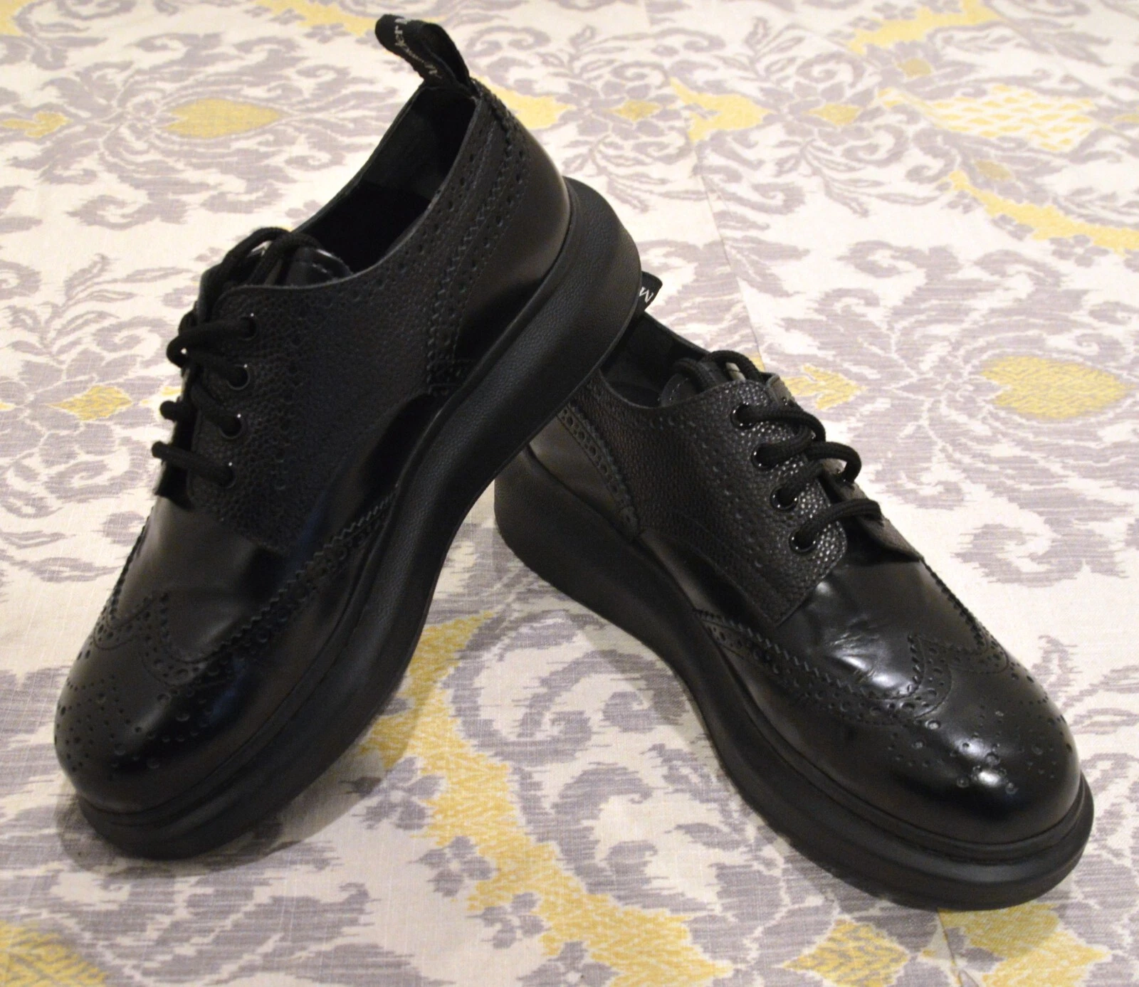 NUOVE scarpe Oxford Alexander McQueen nere platform punta alare da uomo 7 5 US 40 5