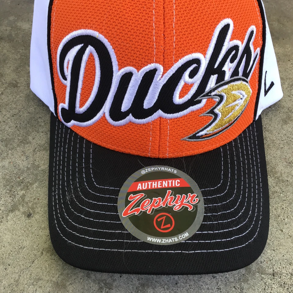 NUEVO CON ETIQUETAS SOMBRERO ANAHEIM PATOS GORRA ZEPHYR CORREA NARANJA BLANCO NHL HOCKEY Foto 4 de 4