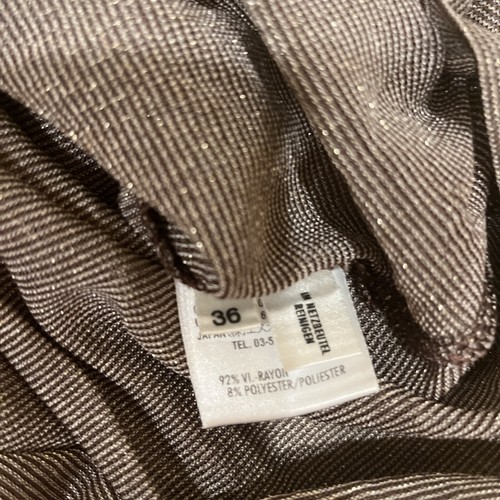 NWOT Vintage ESCADA Women’s Brown and Gold Short Sleeve Top 36 - Picture 5 of 5