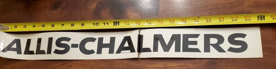 Calcomanía Allis Chalmers Negra AUTÉNTICA ORIGINAL 24" A&S - NUEVA Nº de pieza 924519 Foto 2 de 4