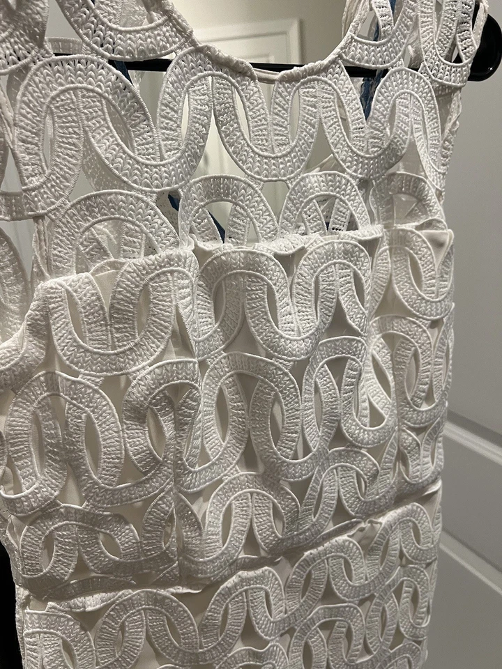 Vestido Milly Sienna bordado vieira encaje blanco talla 8 nuevo sin etiquetas Foto 3 de 4