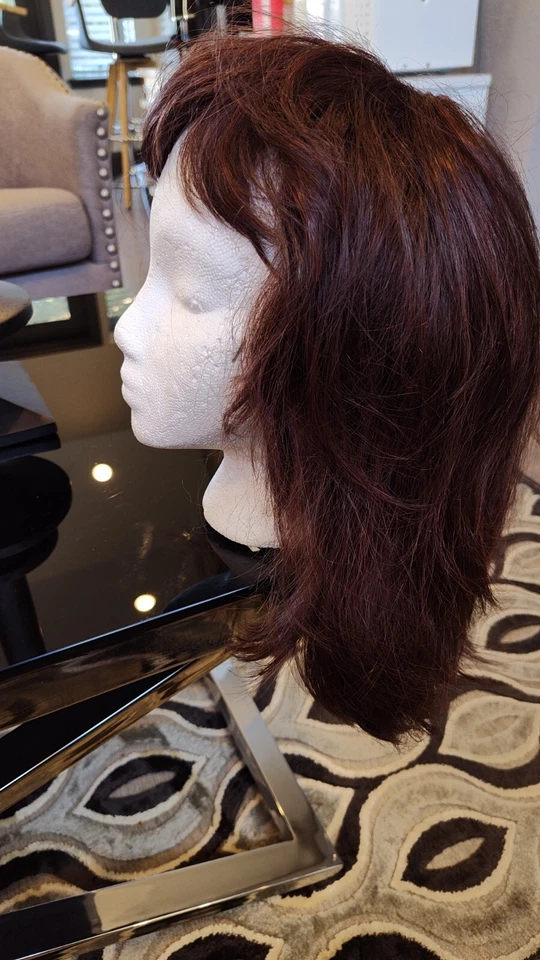 2 pelucas sintéticas rubias rojas con tapas de cepillo Foto 4 de 4