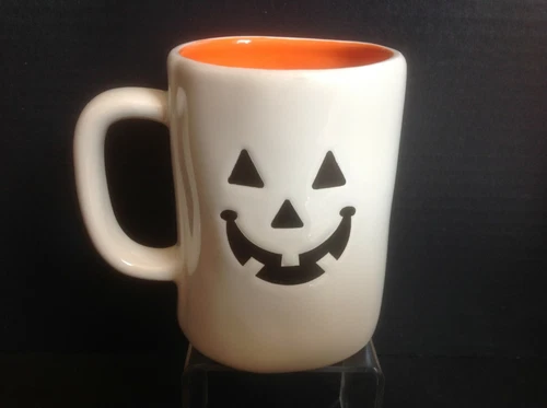 HALLOWEEN MUG Trick Or Treat Jack-O-Lantern w/ Orange Interior Terramoto Ceramic