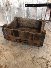 Ancienne Caisse Militaire en Bois Armée Rangement Vintage #A123