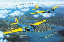 "Show of Strength" 11" x 16.5" Stan Stokes Aviation Art Print of B-10 Bombers