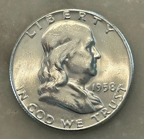 1958-P Franklin Half Dollar - BU - Brilliant Uncirculated - 90% Silver