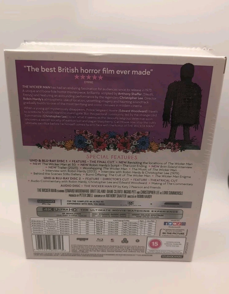 The Wicker Man 4K UHD Blu-ray, Studio Canal Vintage Classics, OOP Digipack NEW Foto 2 de 4