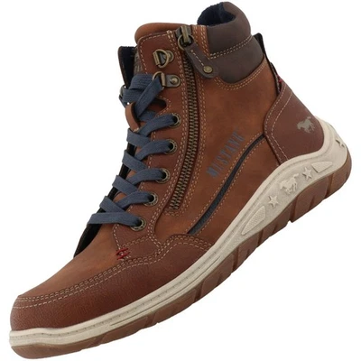 Mustang Herren High Top Sneaker Kurz-Stiefel Braun 15M0181002-cognac Frottee