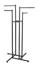 SSWBasics 4-Way Vintage Retail Clothing Rack | Straight Arm Clothing Display