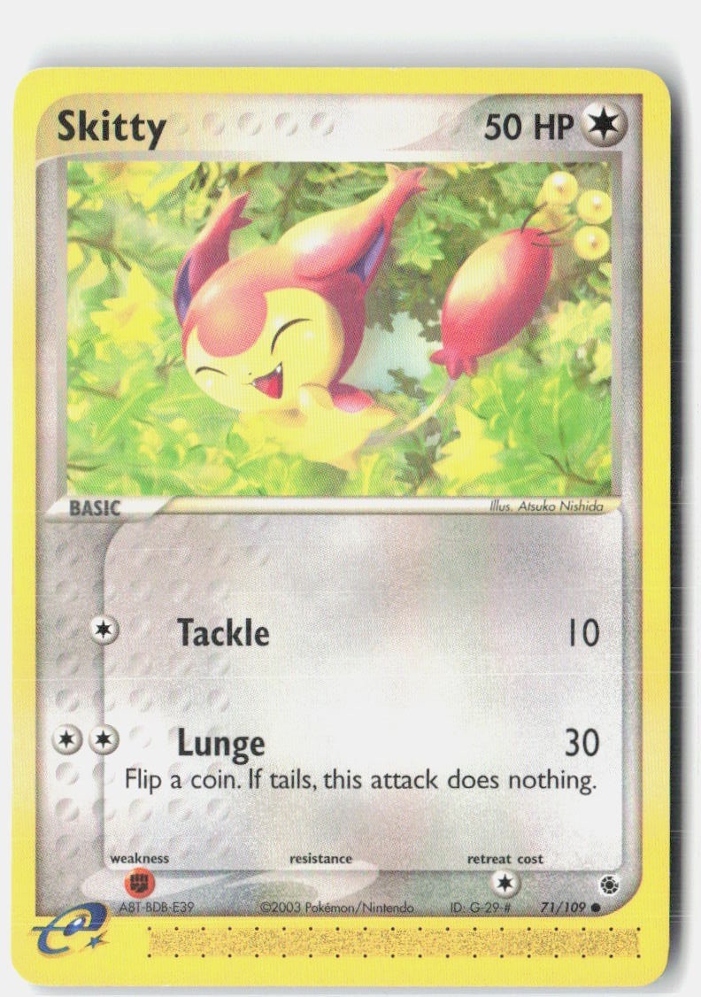 Skitty 71/109 Common Ruby & Sapphire Pokemon Near Mint