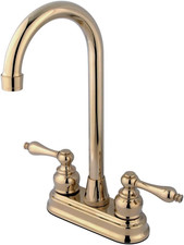 Brass KB492AL Victorian High-Arch Bar Faucet, 4-3/4", Polished Brass