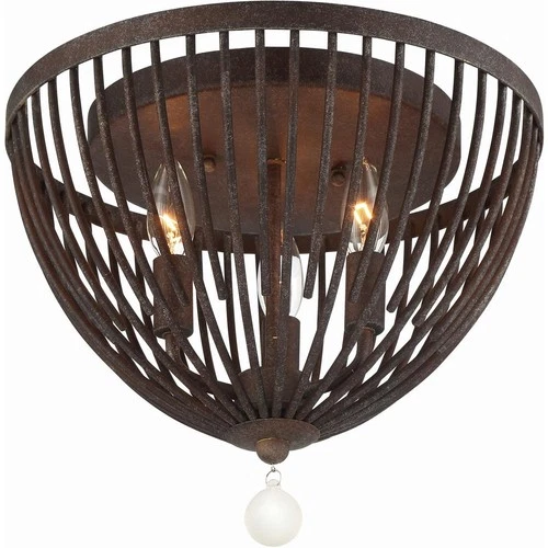 Crystorama DUV-620-FB Duval 3 Light 14 inch Forged Bronze Flush Ceiling Light - Picture 1 of 6