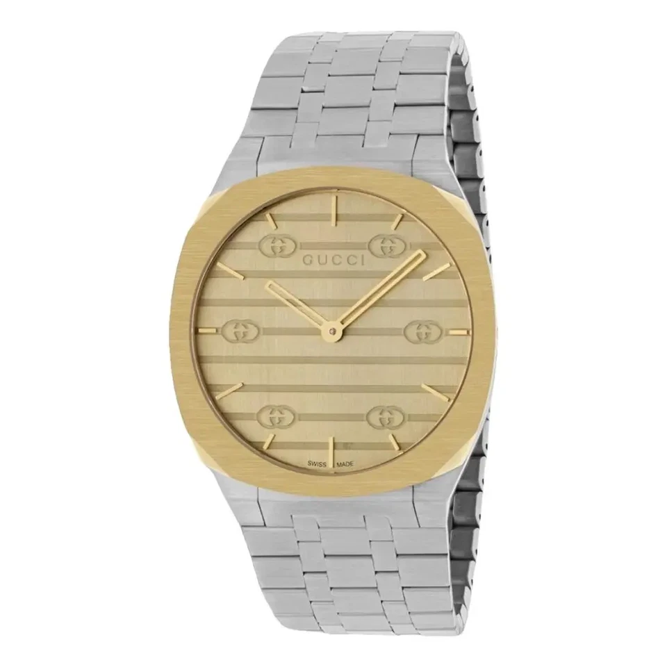 GUCCI 25H Uhr 38mm – Ref. YA163405 | Swiss Made Quartz | Gold & Stahl GUCCI 25H - Bild 1 von 4