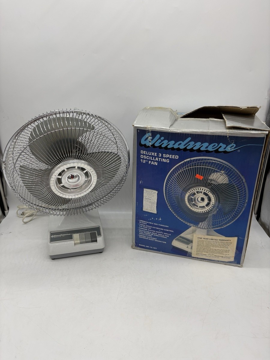 Vintage 1988 Windmere Deluxe 3 Speed Oscillating 12