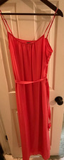 Forever 21 Coral Solid Spaghetti Strap Maxi Dress Long Sleeveless Size S