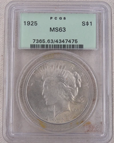 1925 Peace Silver Dollar PCGS MS 63 US Mint $1 Coin Philadelphia Mint