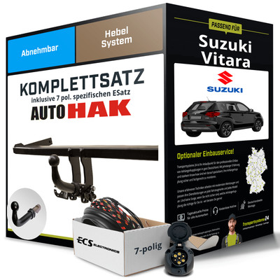 Anhängerkupplung abnehmbar für SUZUKI Vitara +E-Satz Kit NEU AHK