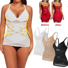 Mesh Body Shaper Tummy Control Shapewear Tank Tops Compression Cami Summer Tops