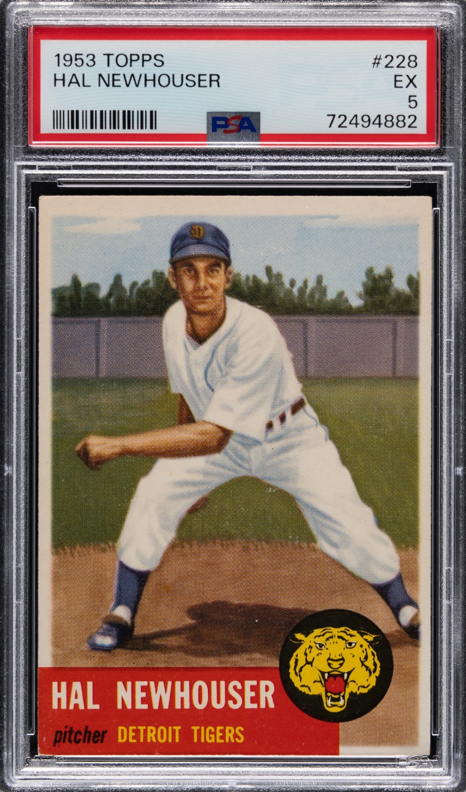 1953 Topps #228 Hal Newhouser - PSA EX 5 - Detroit Tigers - CENTERED - VSCARDS