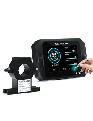 Battery Monitor 9-80V 300A Hall Sensor Touch Display for RV Solar Golf Cart