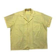 Vintage 50s Made in California Penney's Loop Collar Slub Shirt Rockabilly Large