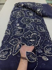 YQOINFKS Luxury Bridal Dress Embroidery Tulle Lace Beaded Net Fabric Women Dress