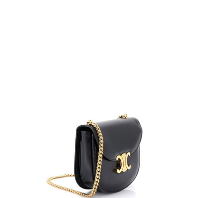Celine Triomphe Besace Clea Chain Flap Bag Leather | eBay