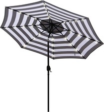 9 Ft Solar Umbrella 32 LED Lighted Patio Umbrella Table Market Umbrella w/Tilt