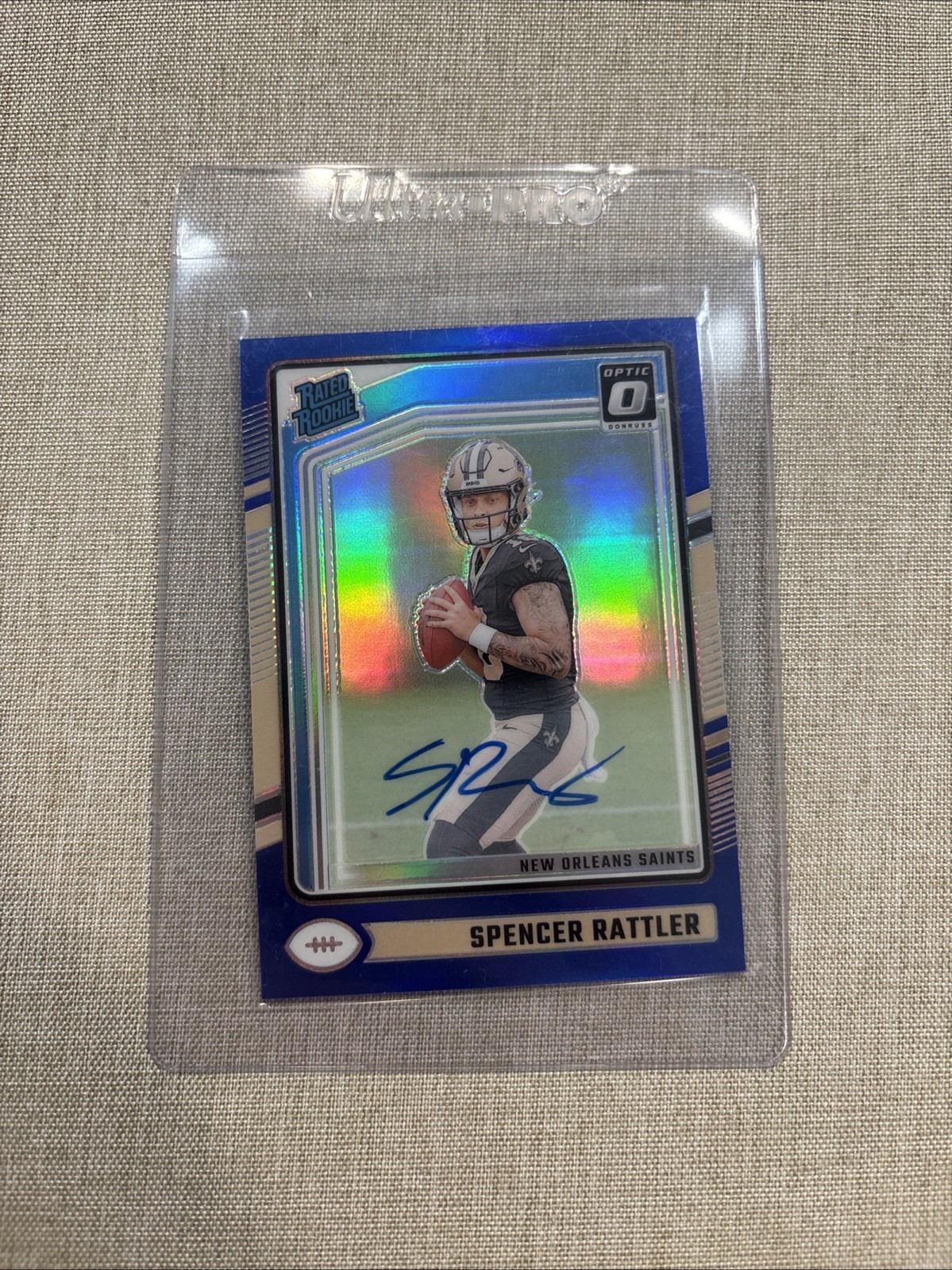 SPENCER RATTLER 2024 DONRUSS OPTIC RATED ROOKIE BLUE RC AUTO /99