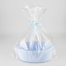 Baby Gifts Basket Empty with Bag and Ribbon12  x8  x5  Gift regular, blue