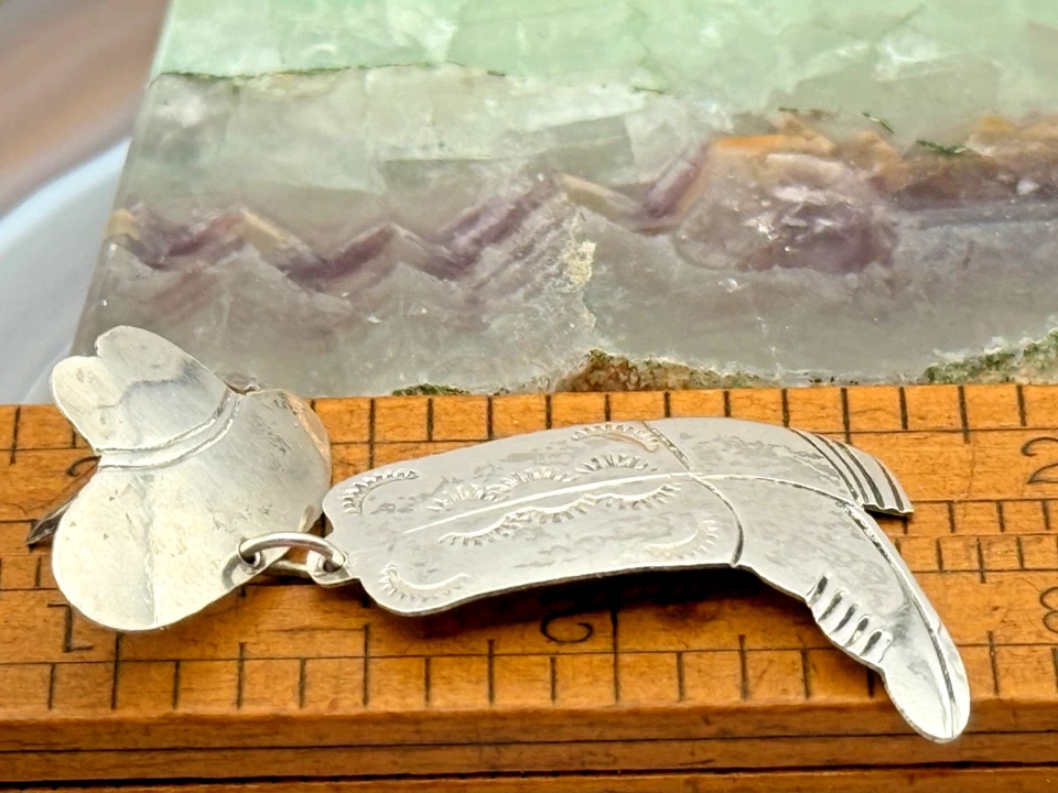 Pendientes colgantes de bota de vaquero navajo vintage de plata esterlina--TB633,25 Foto 4 de 4
