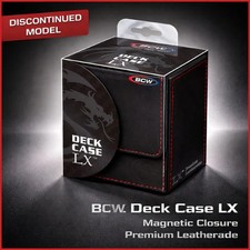 Deck Box LX Gaming Card Holder Magnet Faux Leather Black BCW