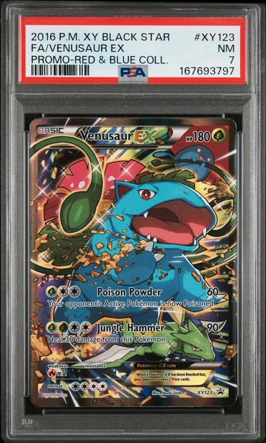2016 POKEMON XY BLACK STAR PROMO #XY123 FULL ART/VENUSAUR EX PSA 7