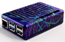 Raspberry Pi 5 Custom Artist Anodized Aluminum Case - Purple Splash