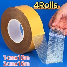 4 Roll Thin Strong Fixation Double Sided Adhesive Tape Heavy Duty Translucent
