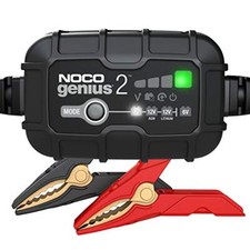 NOCO GENIUS2, 2-Amp Fully-Automatic Smart Charger, 6V and 12V Portable Battery C