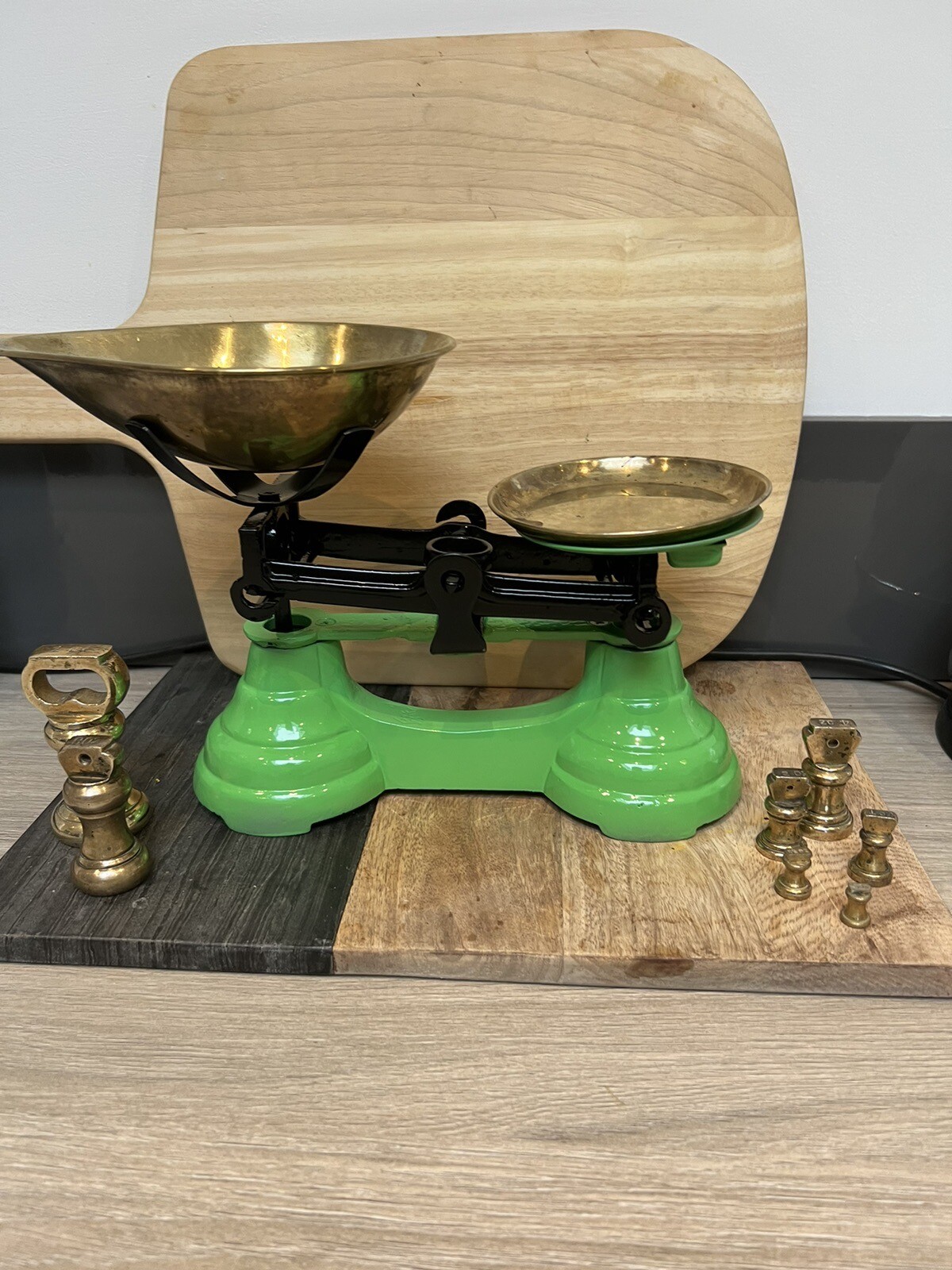 Vintage Kitchen Balance Scales With Weights Brighten Up Any Kitchen