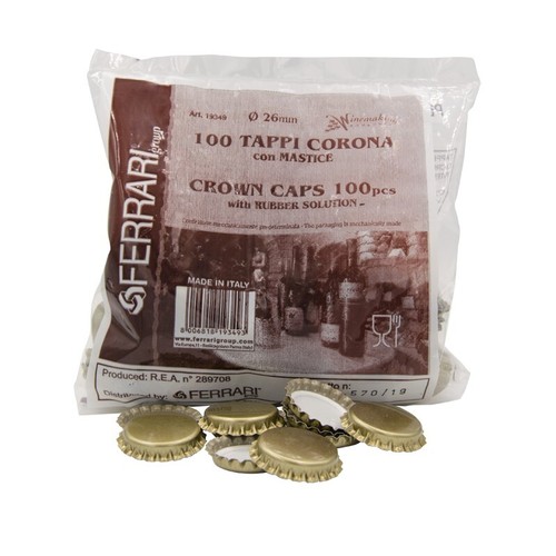 TAPPATRICE TAPPI CORONA CAPSULATRICE A DUE LEVE PIU' 100 TAPPI CORONA Ø 26MM - Foto 3 di 3