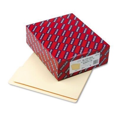 SMEAD 24127 HEAVYWEIGHT REINFORCED 1/2 TAB LETTER MANILA FOLDER 100/BOX END TAB