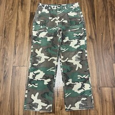 Melton Deerskin Cargo Pants Mens 32x29.5 Woodland Camouflage Vintage USA Made